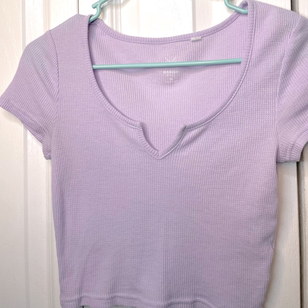 pacsun purple cropped shirt